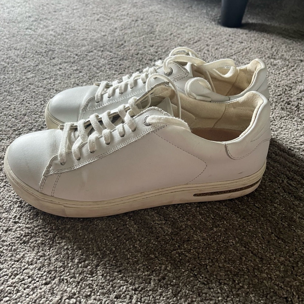 Birkenstock White leather lace up sneakers size 39/8.5 - Picture 2 of 4